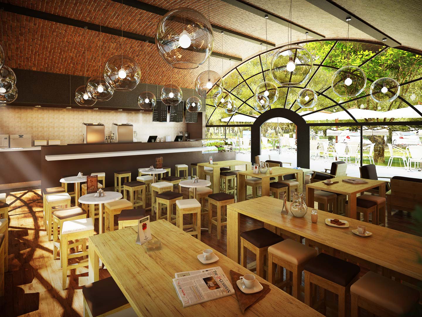 Restaurante Pub - Interior Render Comercial