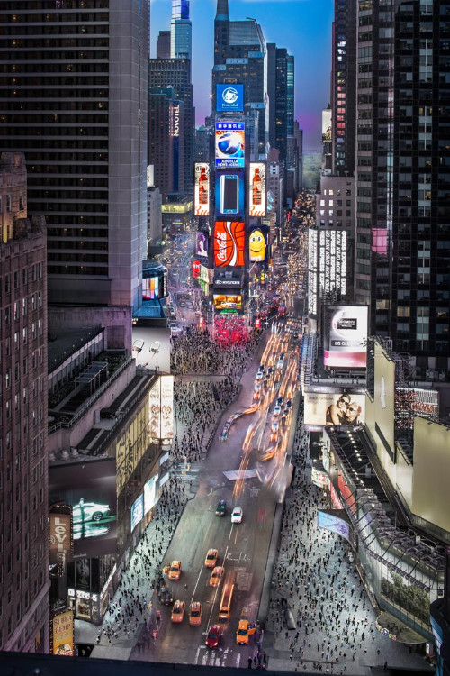 Intervention à Times Square - Vue aérienne