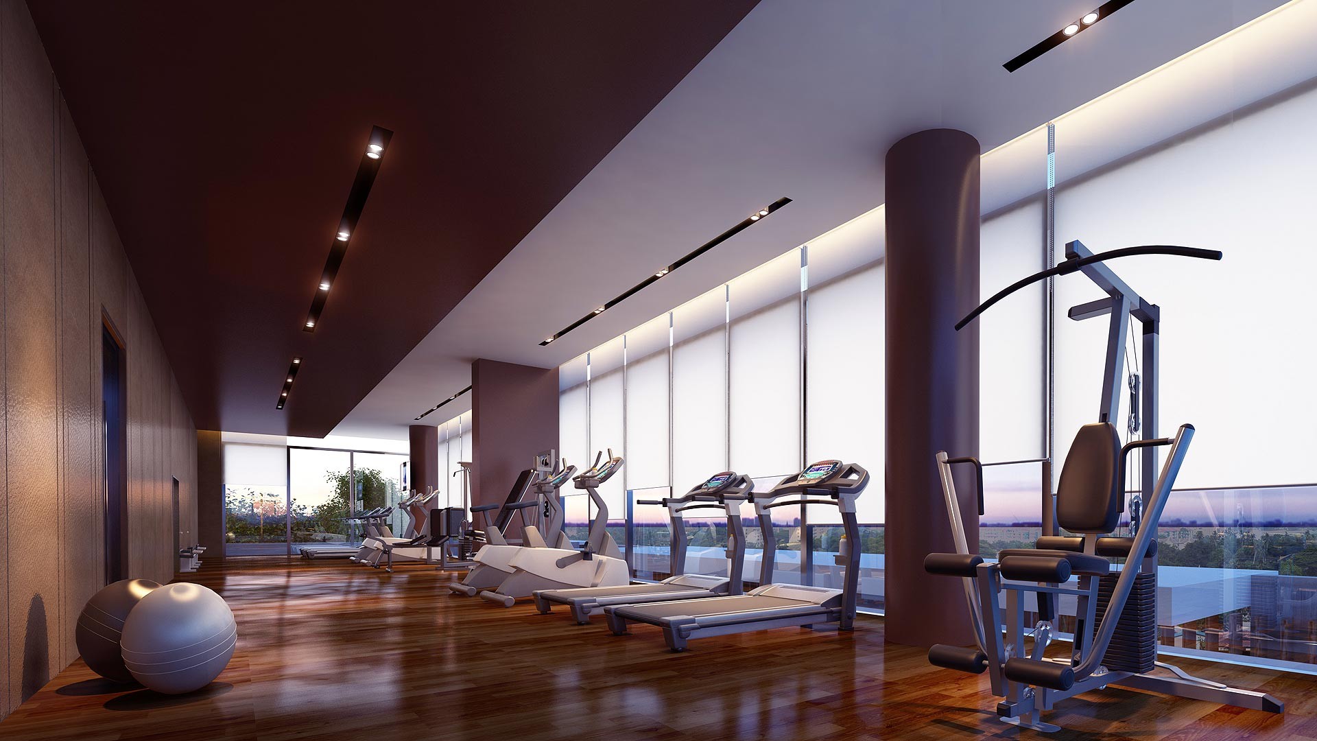 Gimnasio moderno - Render Interior