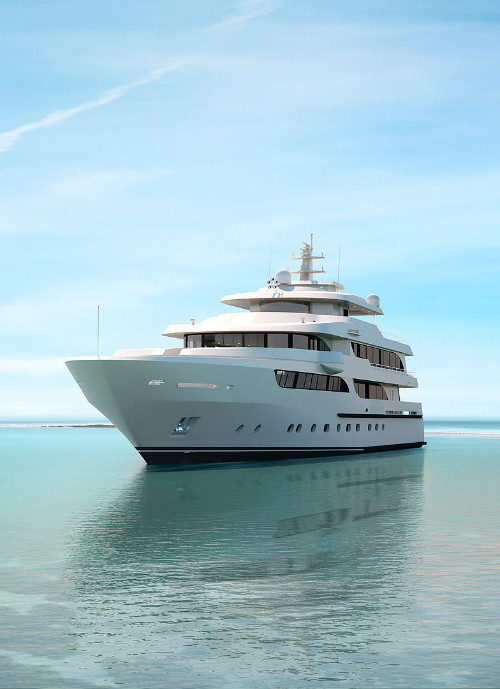 Yacht de luxe - Vue depuis l'eau