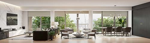 Apartment living room - 3D rendering