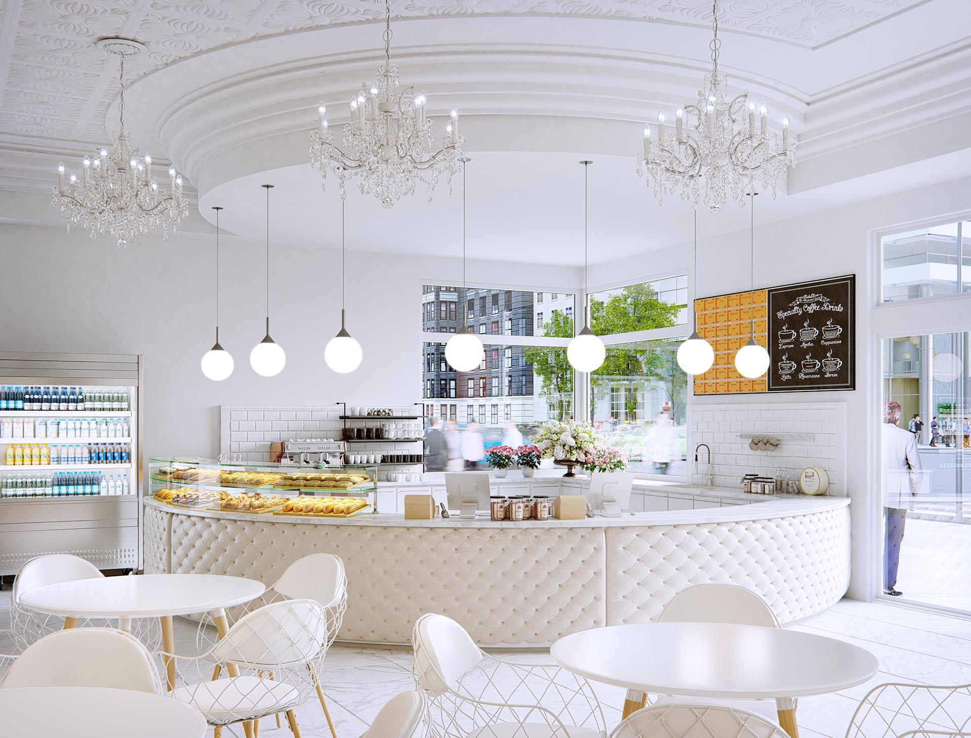 Boutique Caf&eacute; & Bistro - Interior 3D Rendering
