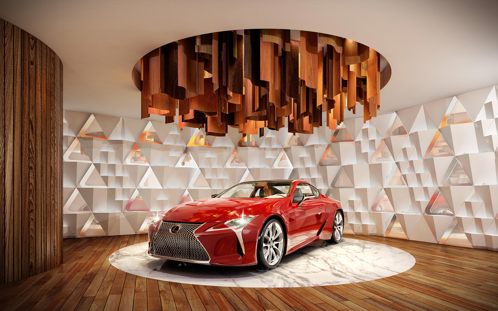 Luxury Car Showroom - Interior 3D Rendering