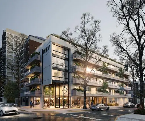 Mixed-Use Residential Building - Exterior 3D Rendering