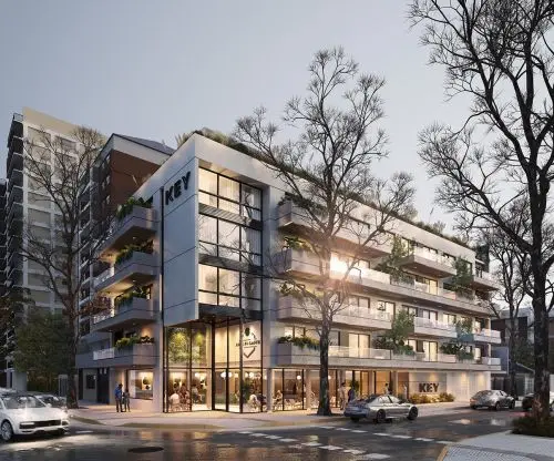 Edificio Residencial de Uso Mixto - Render 3D Exterior