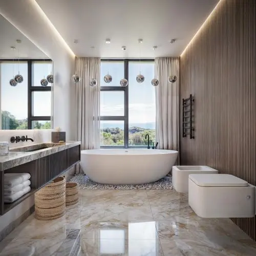 Luxury Master Bathroom - Interior 3D Rendering
